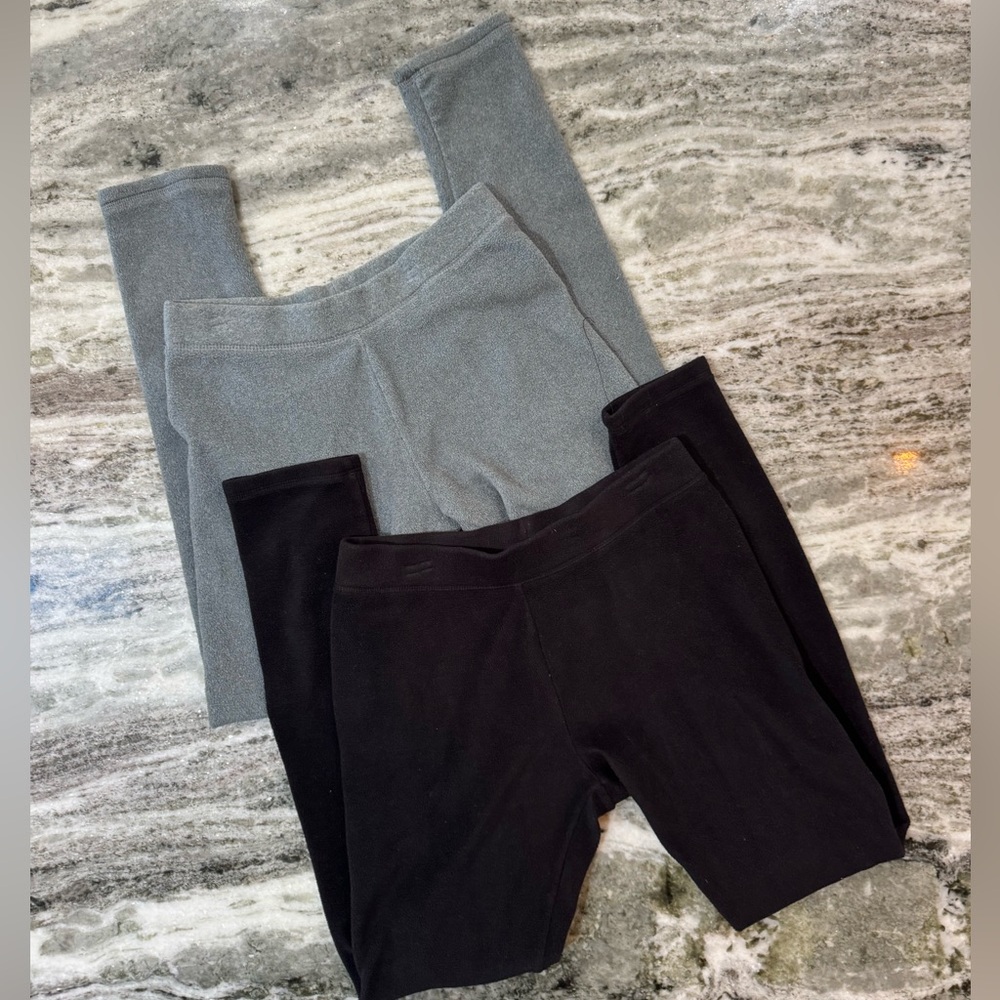 Old Navy Fleece Legging Youth XL (14) Bundle Grey & Black
